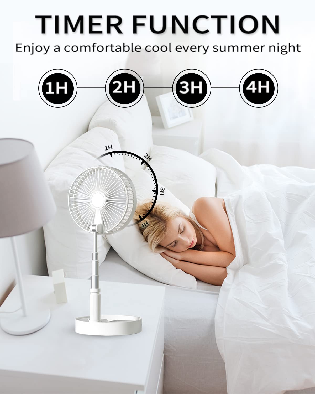 Un Unitedtime Desk And Table Fan, Foldable Fans Portable Travel Fan Battery Operated Or Usb Powered,Adjustable Height,My Foldawa