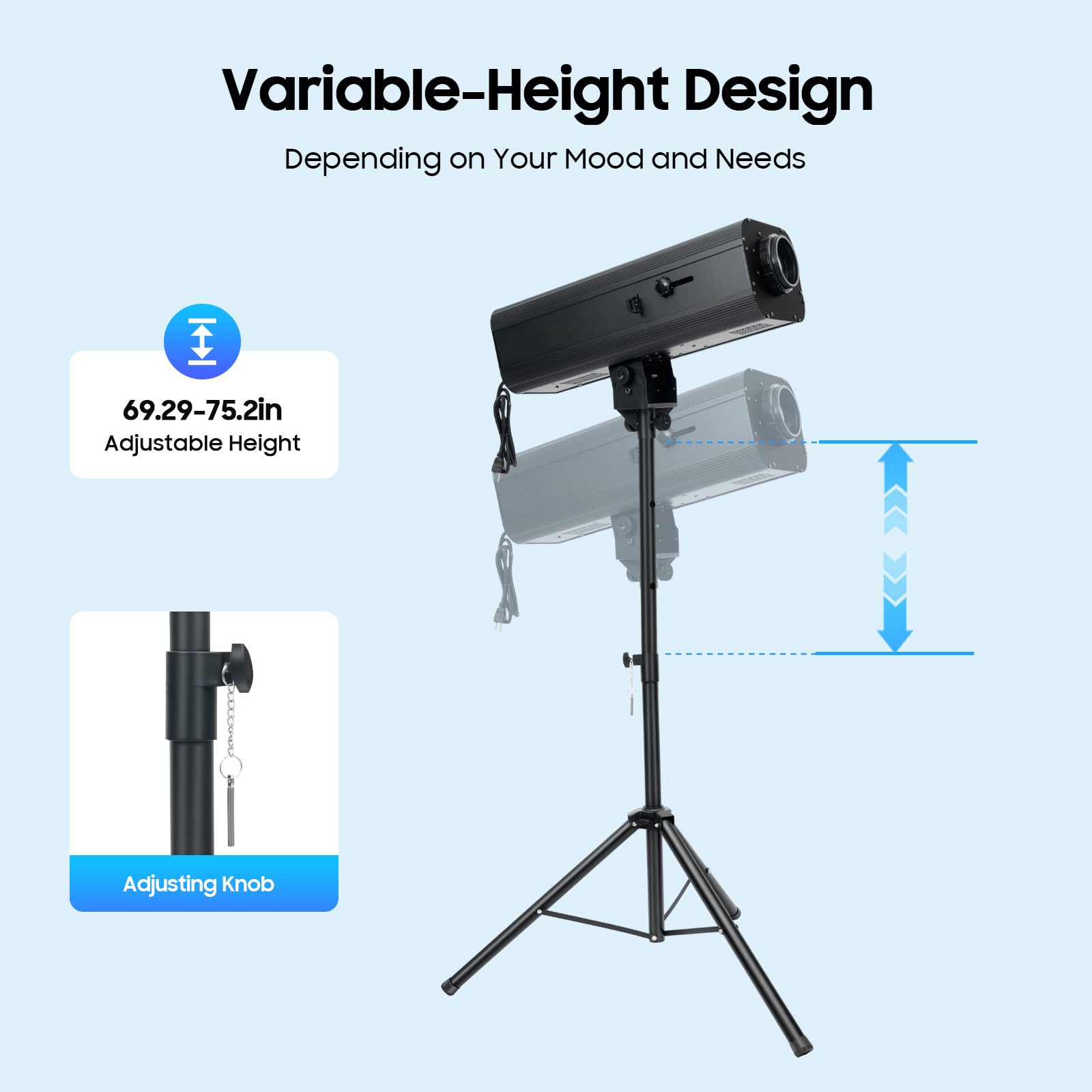 Stage Spotlight, 230W Follow Spot Light Manual Control Spotlight Stage Light W/Tripod Bracket, Adjustable Aperture Dj Wash Light