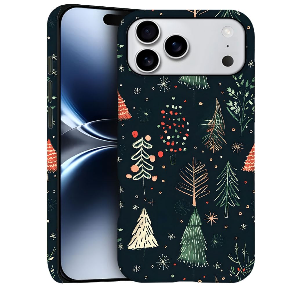 Case for iPhone 17 Pro Max - Slim Fit Anti-Scratch Phone Case for Girl Women - Cute Christmas Tree (Frosted)