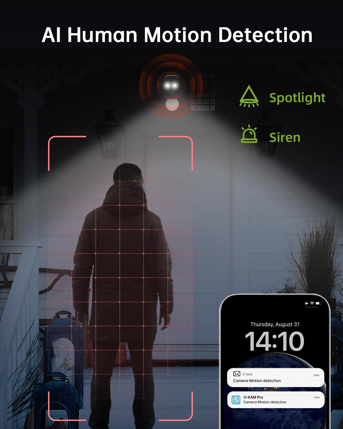 Tiejus Security Cameras Wireless Outdoor, 4 Pack Solar Powered Security Camera For Home Security With 2K Full Color Night Vision