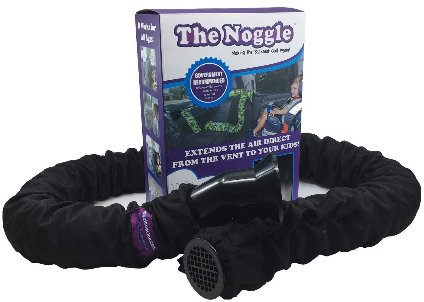 NOGGLE Turbo Power, 8ft - Kids Personal Air Conditioning System, Made in USA - Directs Cool Air to Backseat, Air Conditioning Ve