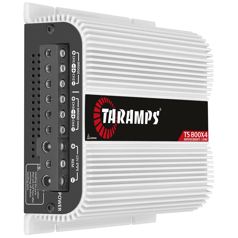 Taramps Ts 800X4 2 Ohms 4 Channels High Level Individual Input, 800 Watts Rms Full Range, Rca Inputs Crossover High/Low Pass, Br