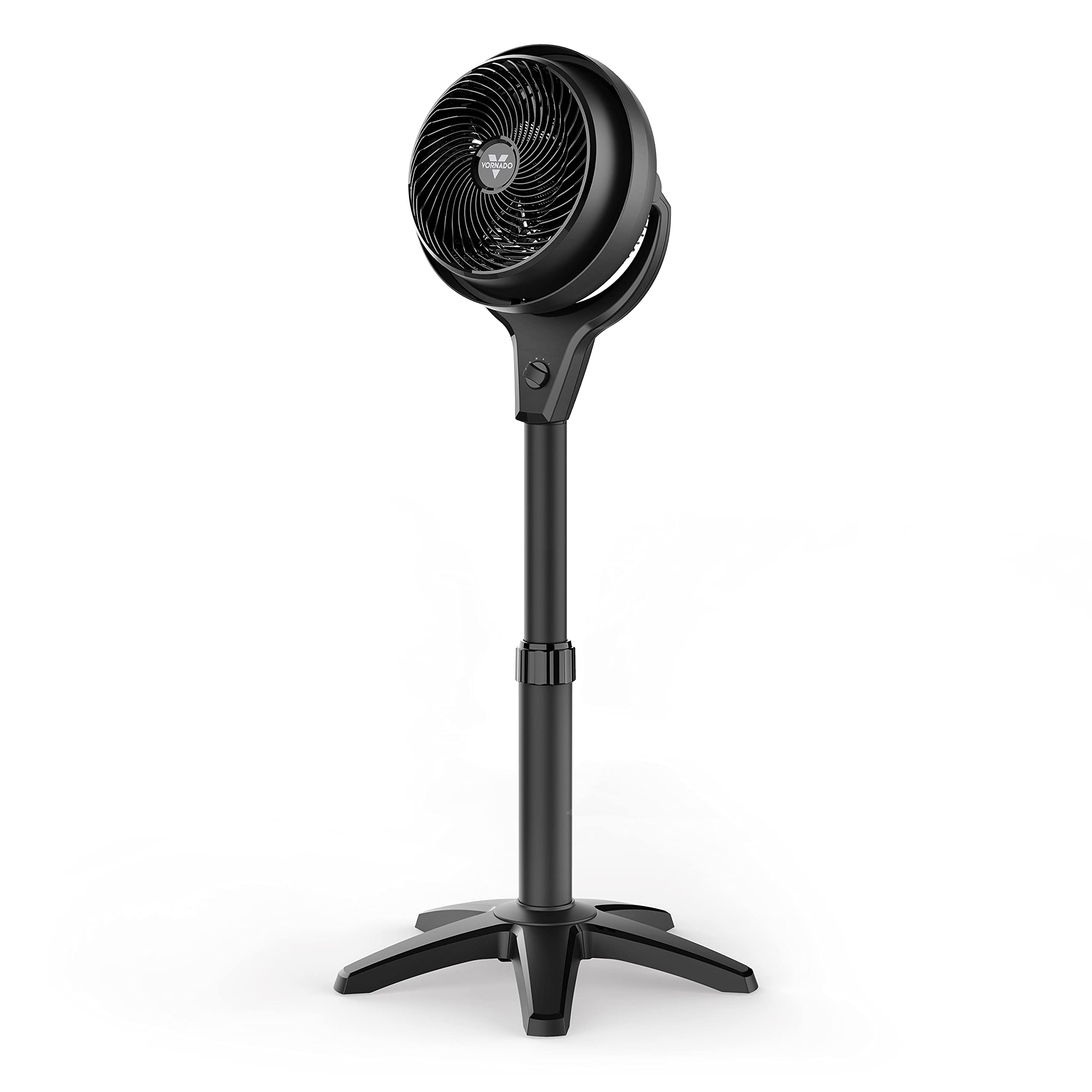 Vornado 602 Whole Room Air Circulator Pedestal Fan With 3 Speeds, Adjustable Height, Personal, Black