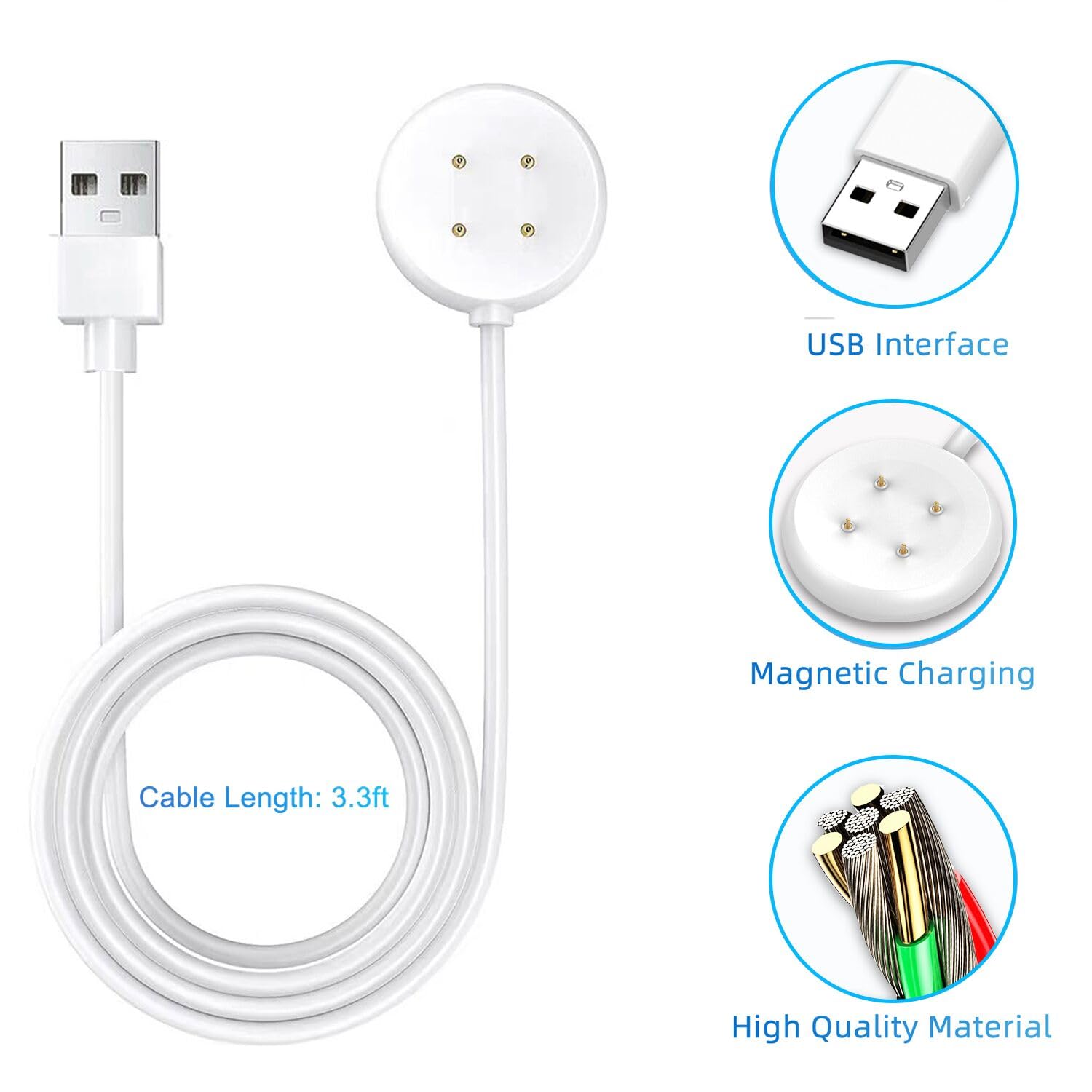 For Google Pixel Watch 2 Charger, Bukeer Usb Charging Cable Magnetic Charging Dock Stand For Pixel Watch 2 Smartwatch-Automatica