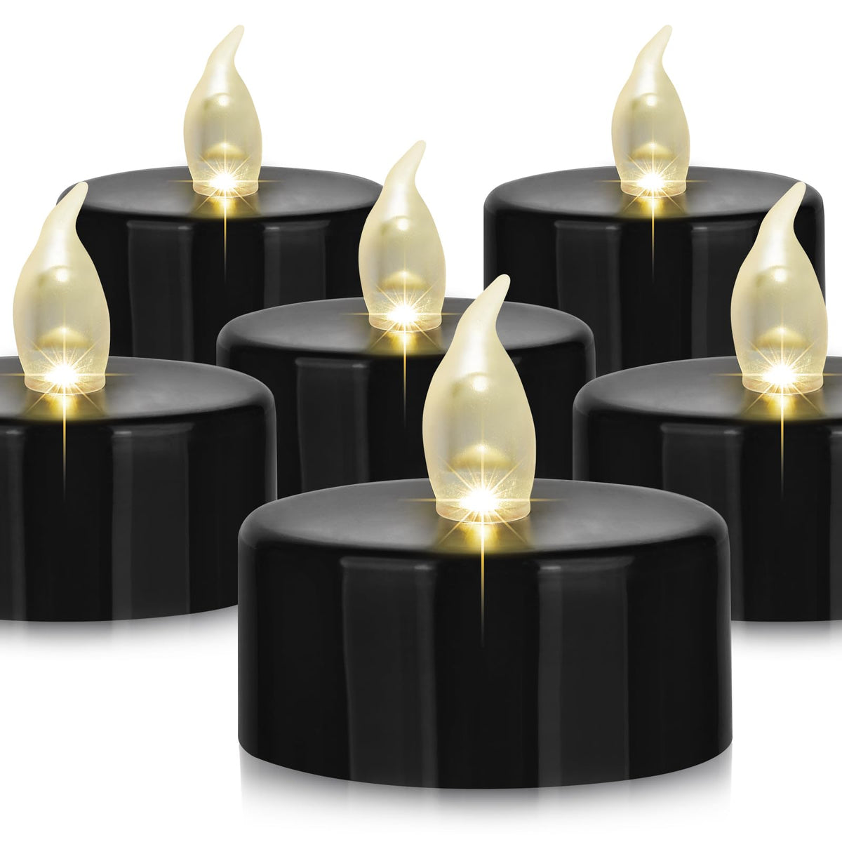 Battery Operated Led Tea Lights: 50Pack Flameless Votive Candles Lamp Realistic And Bright Flickering Holiday Gift Long Lasting 