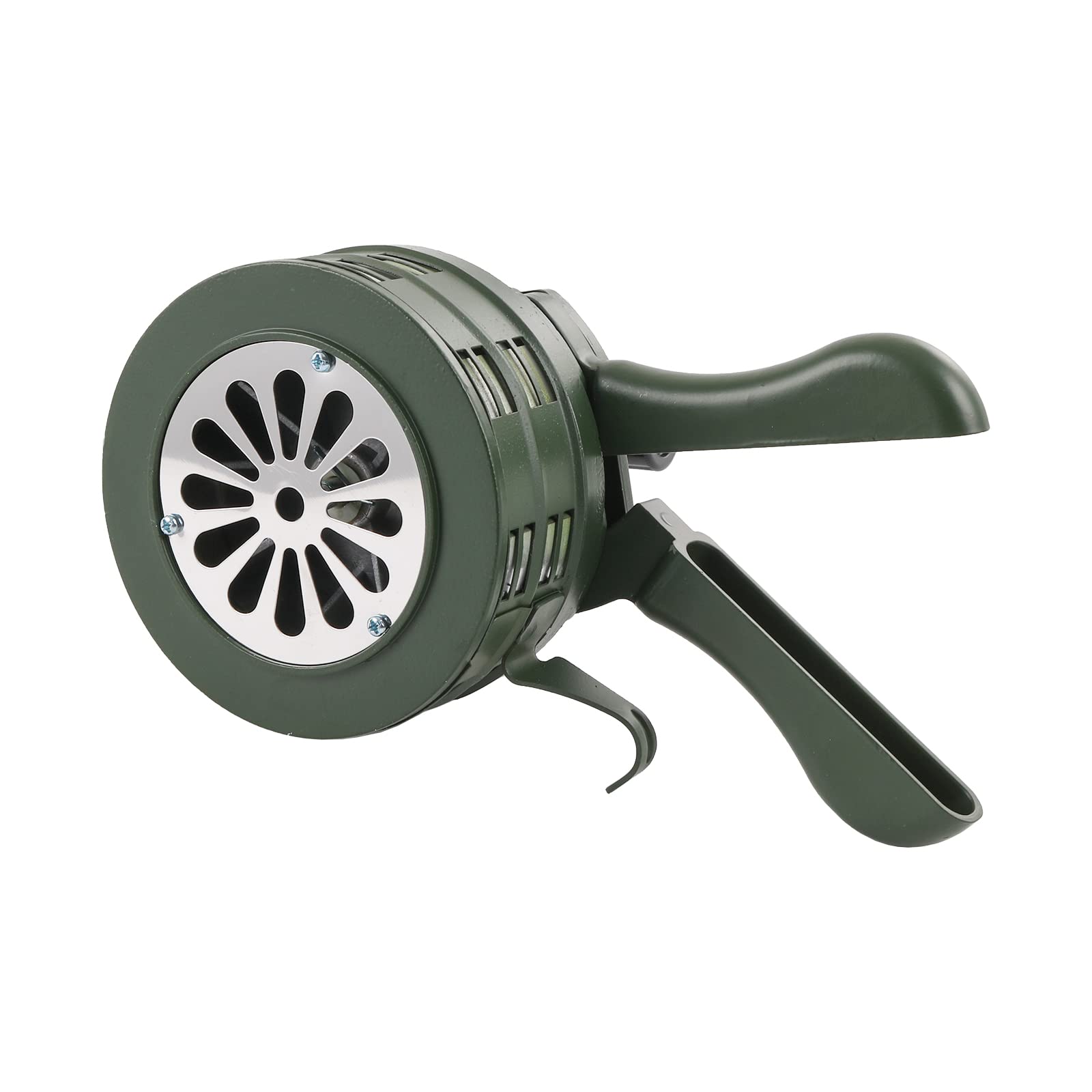 Dicmic Metal Hand Crank Siren Horn, Manual Handheld Air Raid Siren, Portable Loud Emergency Safety Siren, Green