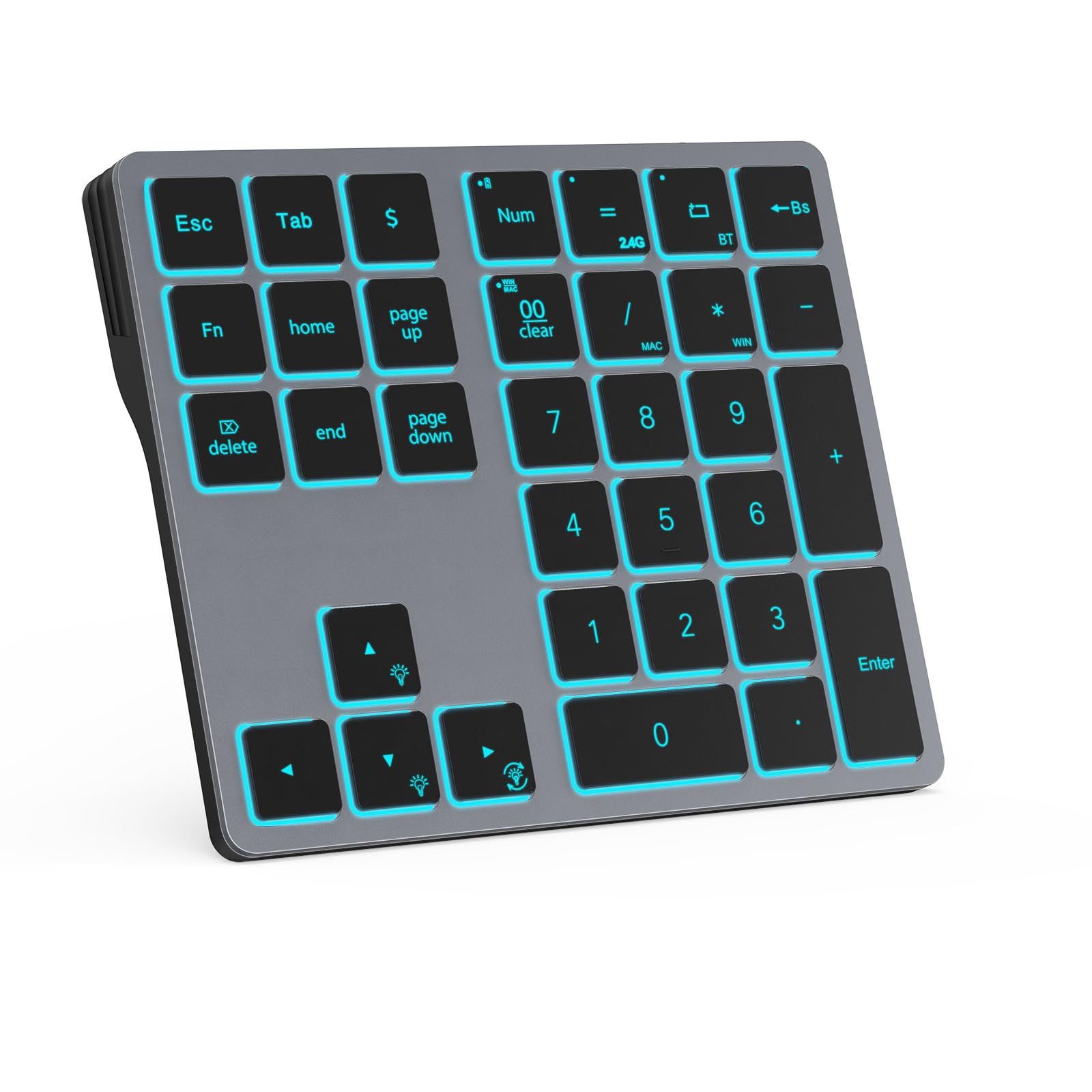 Doohoeek Bluetooth & 2.4G Usb Wireless Numeric Keypad For Laptops, Pc Computers Macbooks & Tablets, Dual Mode Number Pad 34 Keys