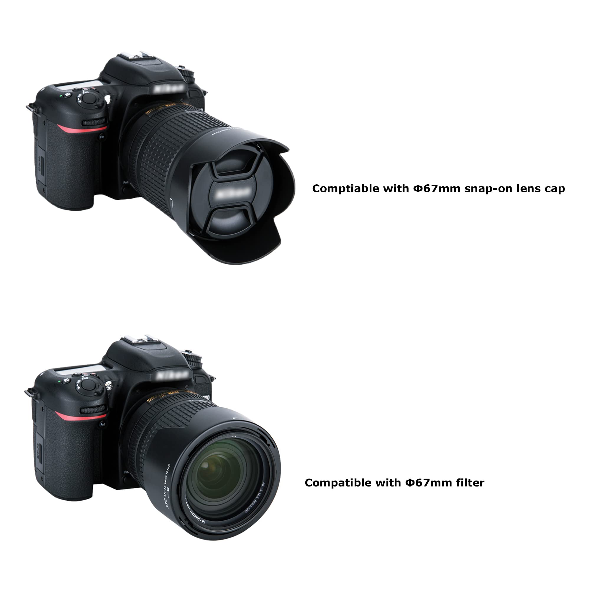 Jjc Reversible Lens Hood Shade For Nikon Af S Dx 18 140Mm F/3.5 5.6G Ed Vr, Af S Dx 18 105Mm F/3.5 5.6G Ed Vr, Af S Dx 18 135Mm