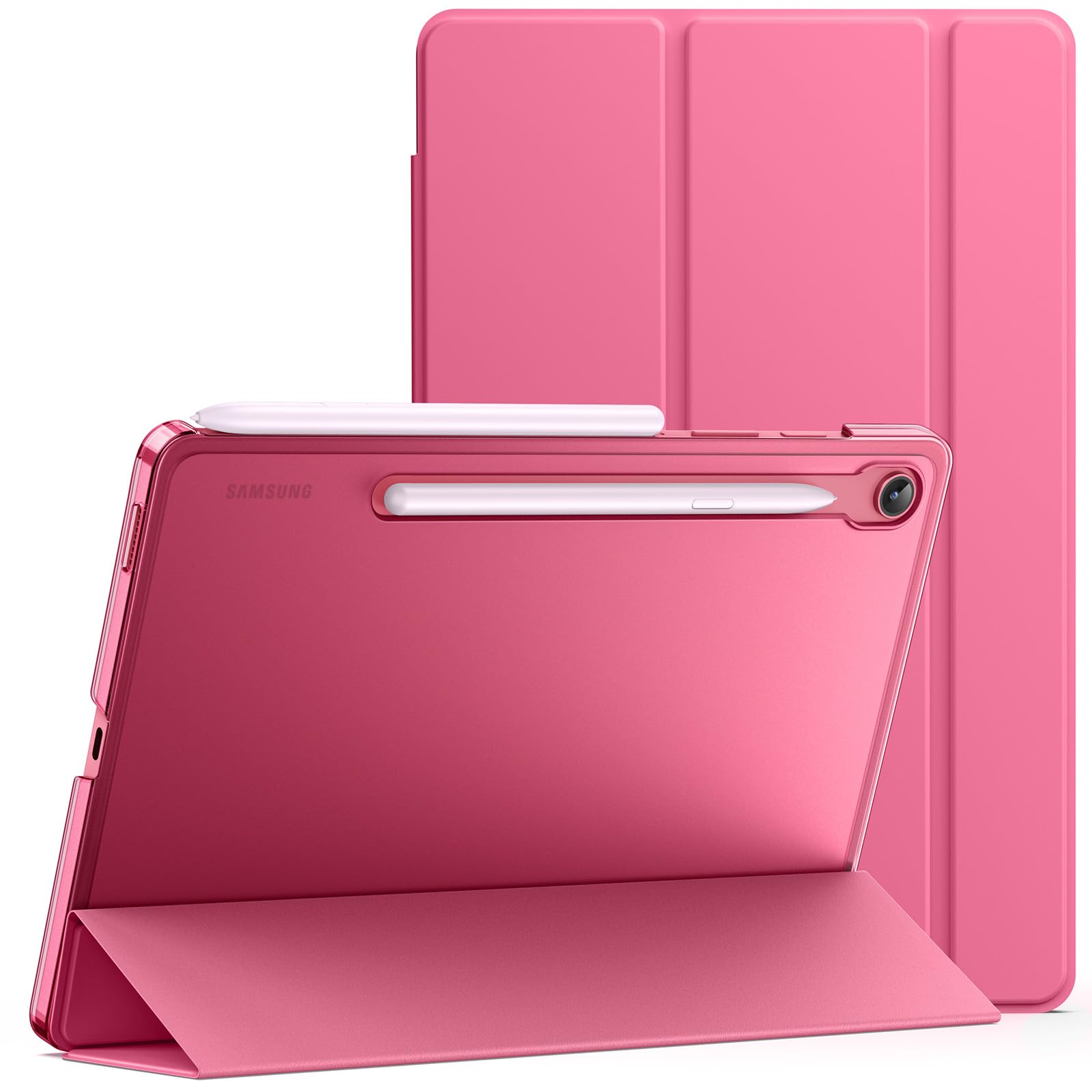 JETech Case for Samsung Galaxy Tab S10 Lite / S10 FE / S9 FE 10.9-Inch, Slim Translucent Back Tri-Fold Stand Protective Tablet C