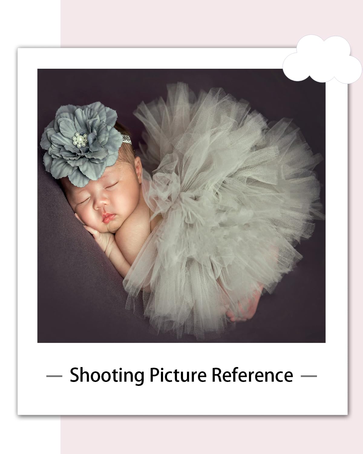 Baby Photography Props Tutu Skirt Headdress Newborn Girl Photo Shoot Outfits Infant Princess Costume Clothes Grey
