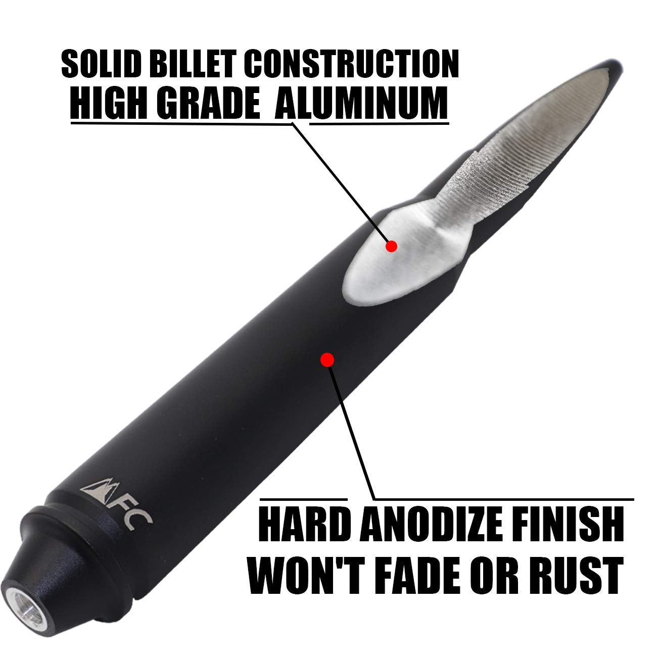 5.7'' Black Antenna Heavy Gauge Billet Aluminum Aerial Replacement Compatible With For Jeep Wrangler Jk Jl Tj Gladiator Jt 1997