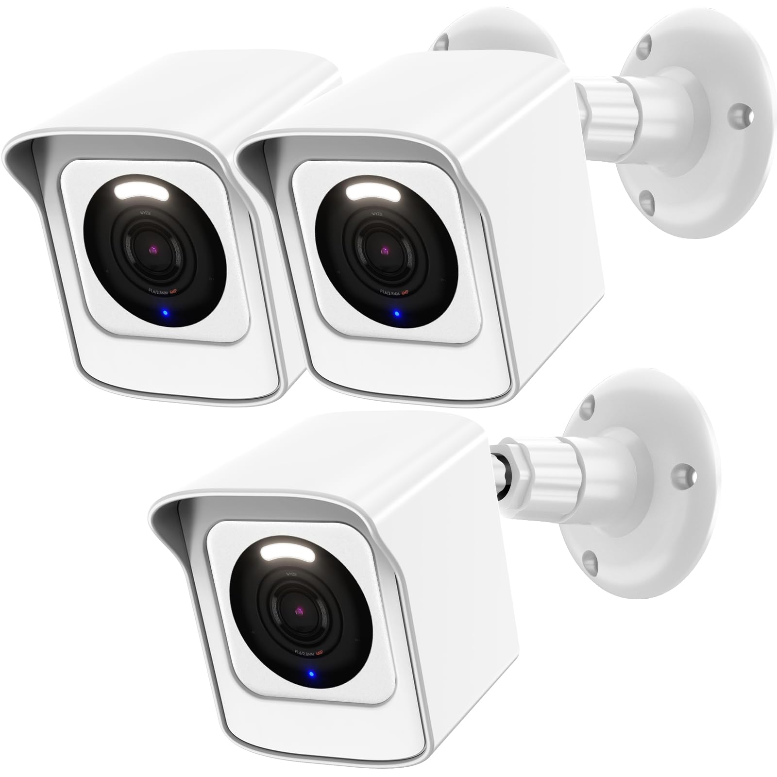 Pef Mount For All New Cam V3 And V4, Weatherproof Protective Cover And 360 Degree Adjustable Wall Mount Solid Housing For Cam V3 And V4 Outdoor Indoor Smart Home Camera System (White, 3 Pack)