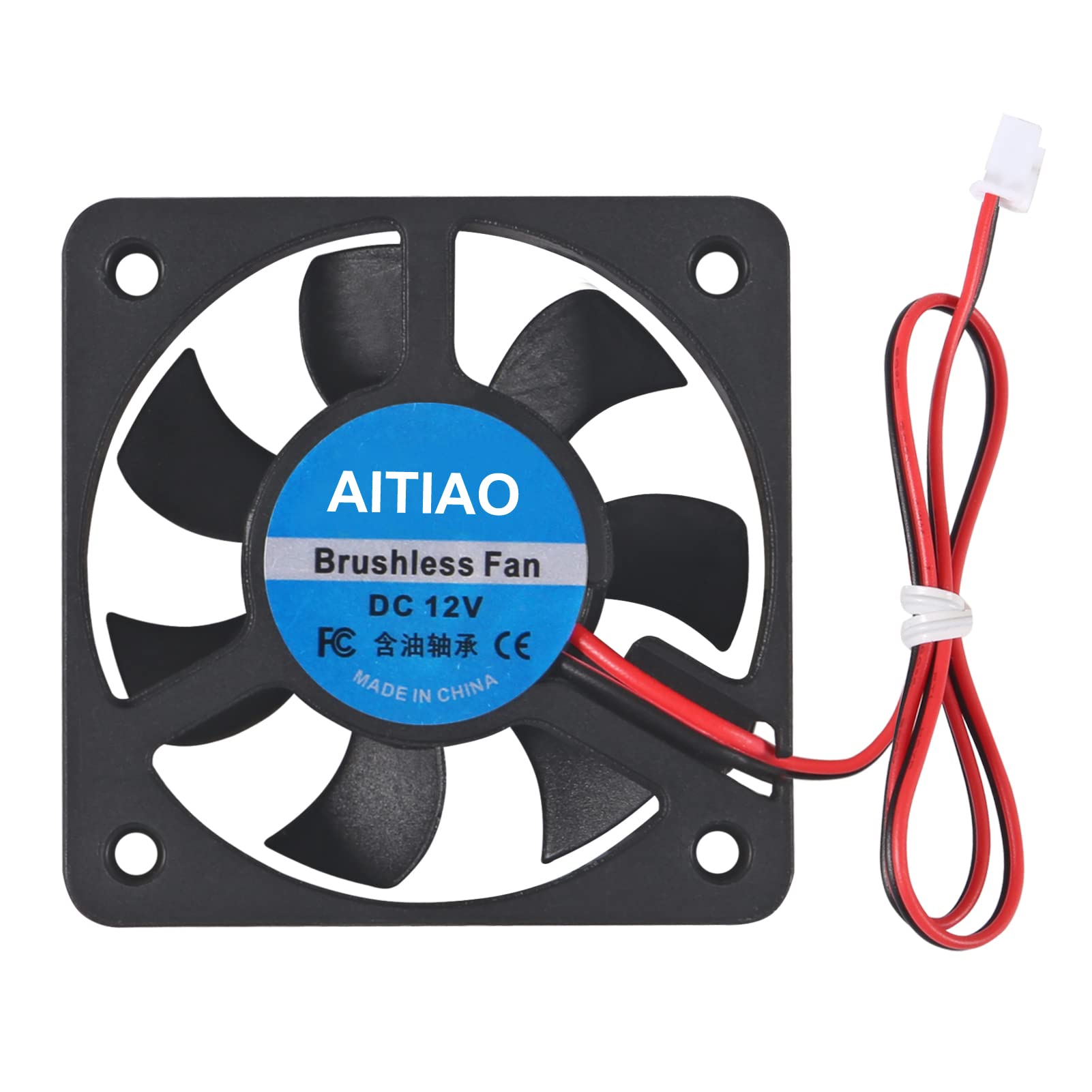 Aitiao 6Pcs 5010 Cooling Fan Dc 12V 50Mmx50Mmx10Mm Quiet Brushless Cooling Fan For 3D Printer Computer Case Fan Diy Cooling Vent
