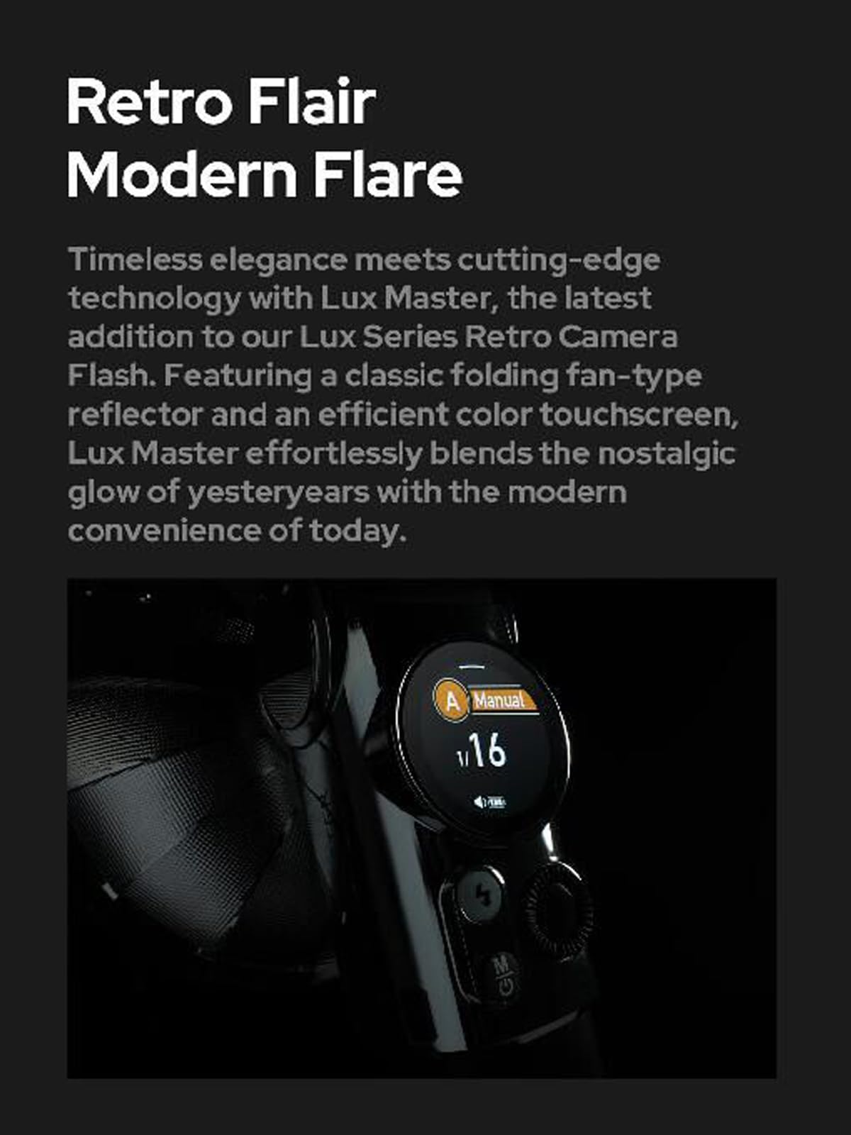 Godox Lux Master Retro Ttl Hss Camera Flash,Touch Screen,Wireless Sync, Built In Battery,2.4G Wireless X System Compatible With