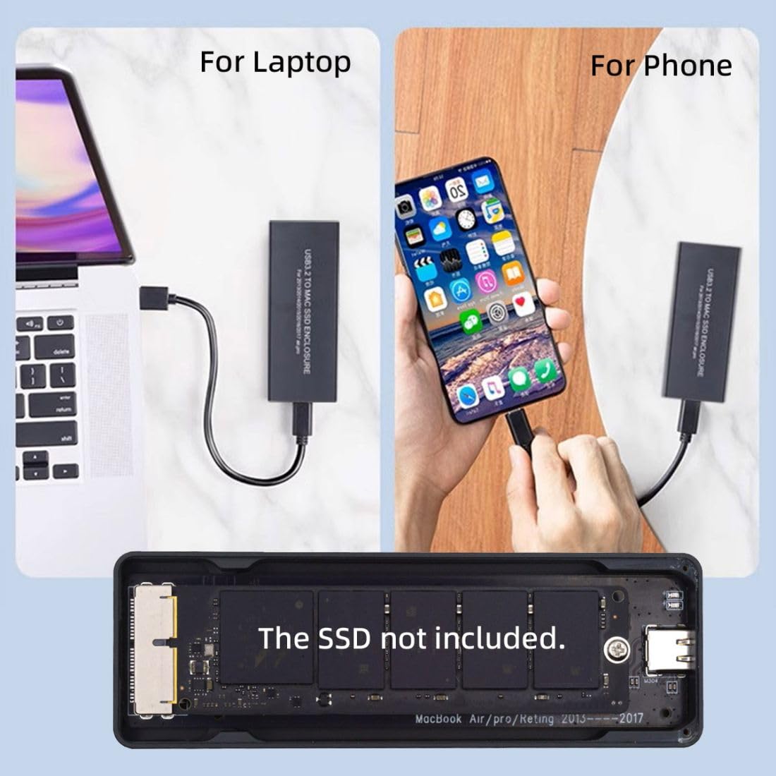 Chenyang 12+16Pin Mac Ssd To Usb 3.2 Gen 2X2 20Gbps Mobile Hdd Case Enclosure Adapter For Mac Air Pro 2013 2014 2015 2016 Ssd