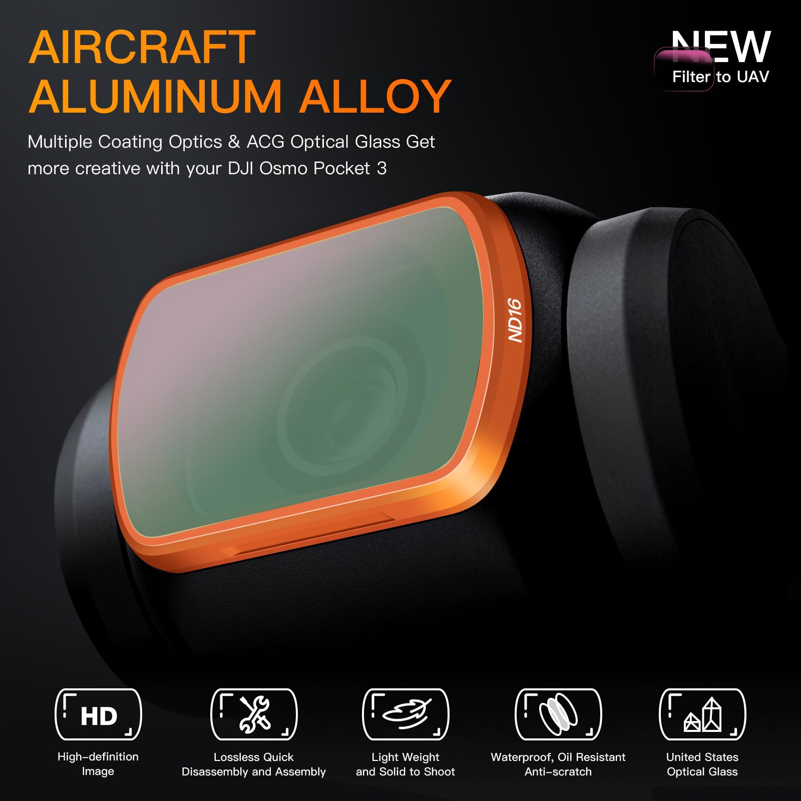 Mingven Black Mist Filter, Black Diffusion 1/4 Magnetic Creative Filter Beauty Soft Filters For Dji Osmo Pocket 3 Creator Combo