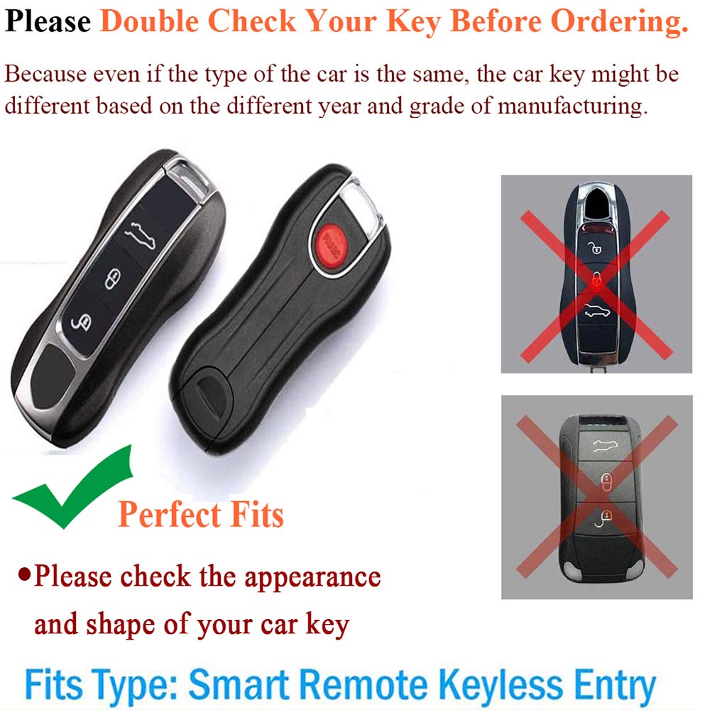 Sanrily Carbon Fiber Texture Key Fob Replacement Cover For Porsche Cayenne 911 Taycan Panamera 2020 Keyless Entry Remote Key Cas