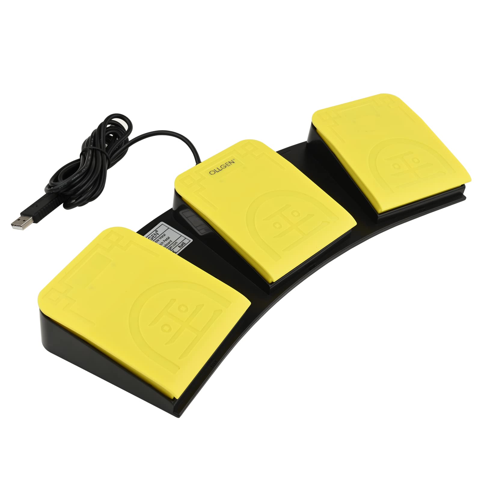 Ollgen Usb Foot Pedal For Pc Gaming,Optical Control Foot Switch,Computer Map Mouse Keyboard Hotkey Combination Key Keypress Simu