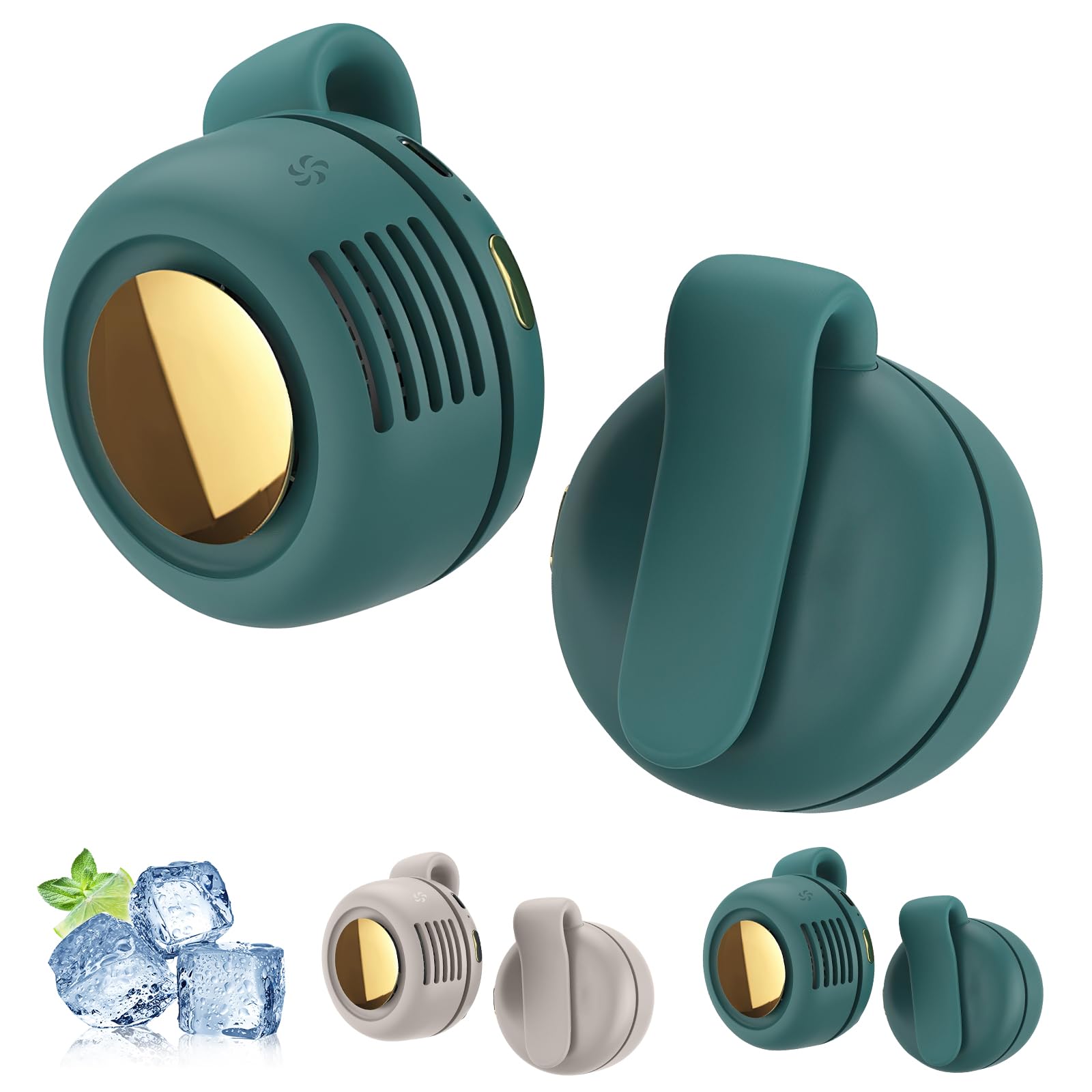 Lonniy Small Clip Fan, Portable Silent Mini Bladeless Fan Clip On, 3-Speed Mini Waist Clip Whirlwind Fans For Outdoor & Travel &
