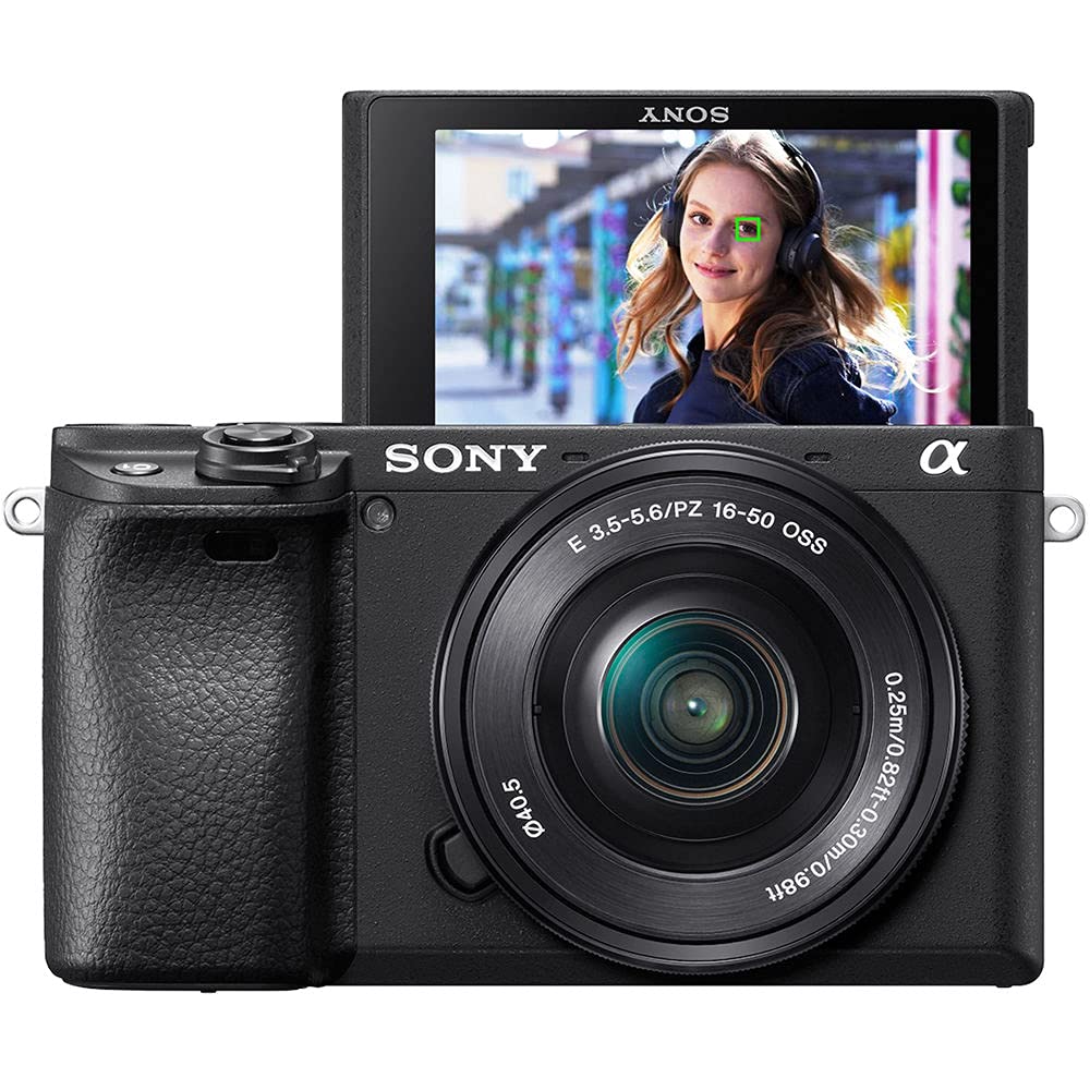 Sony A6400 Mirrorless Camera With 16-50Mm Lens (Ilce-6400L/B) + 64Gb Memory Card + Np-Fw50 Battery + Charger + Case + Flexible T