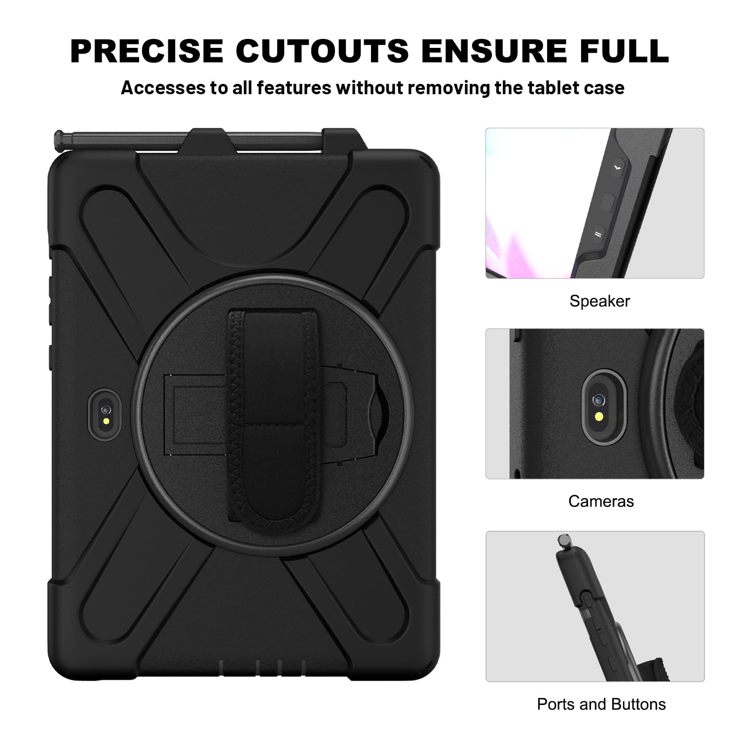 Dreamerx For Galaxy Tab Active4 Pro Case With Strap, Galaxy Tab Active Pro 10.1 Kids Case, Heavy Duty Rugged Shockproof Cover St