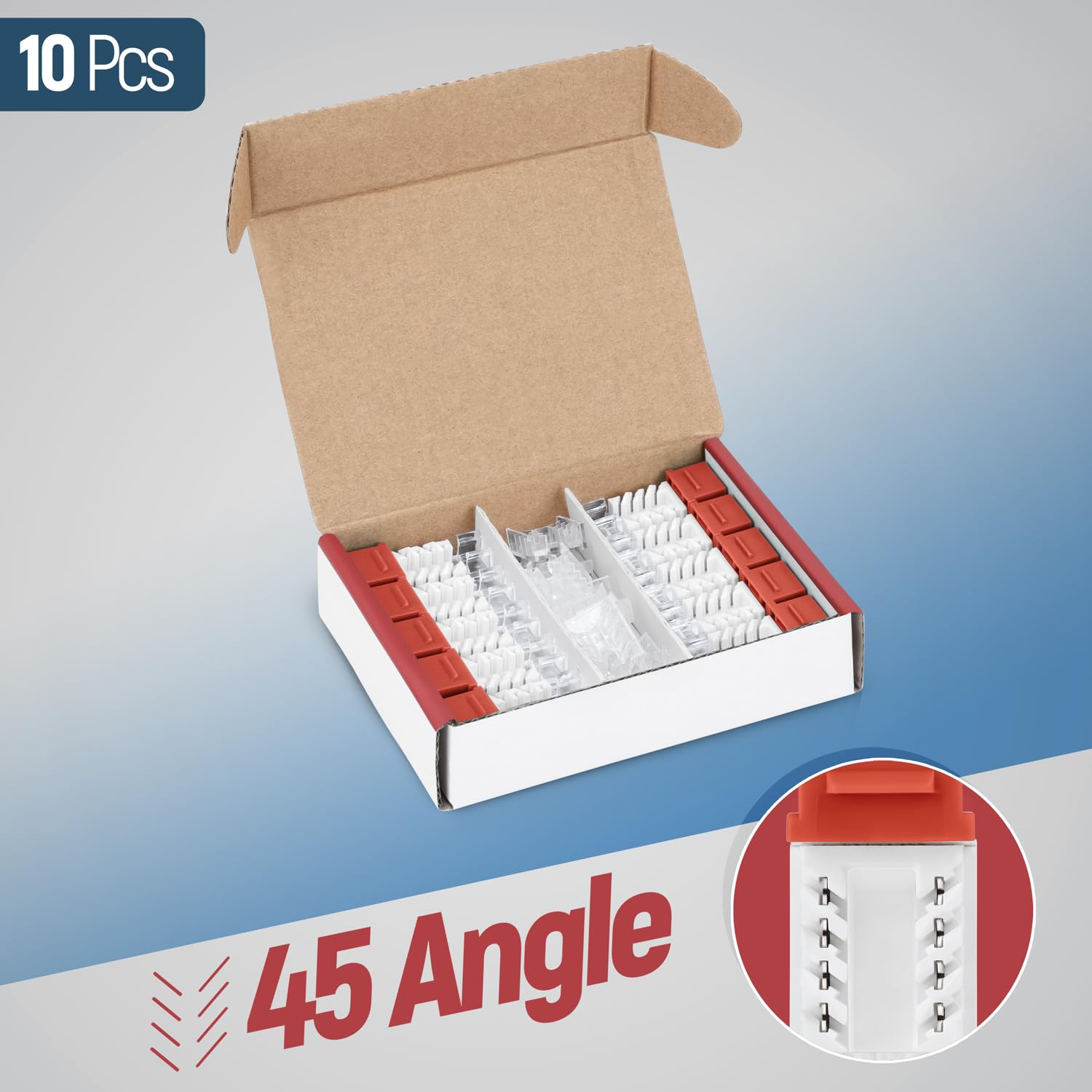 Everest Media Solutions 45 Angled Cat6 Keystone Jack In Orange   Slim Profile Rj45 Ethernet Connector   Compatible With 45 Angle