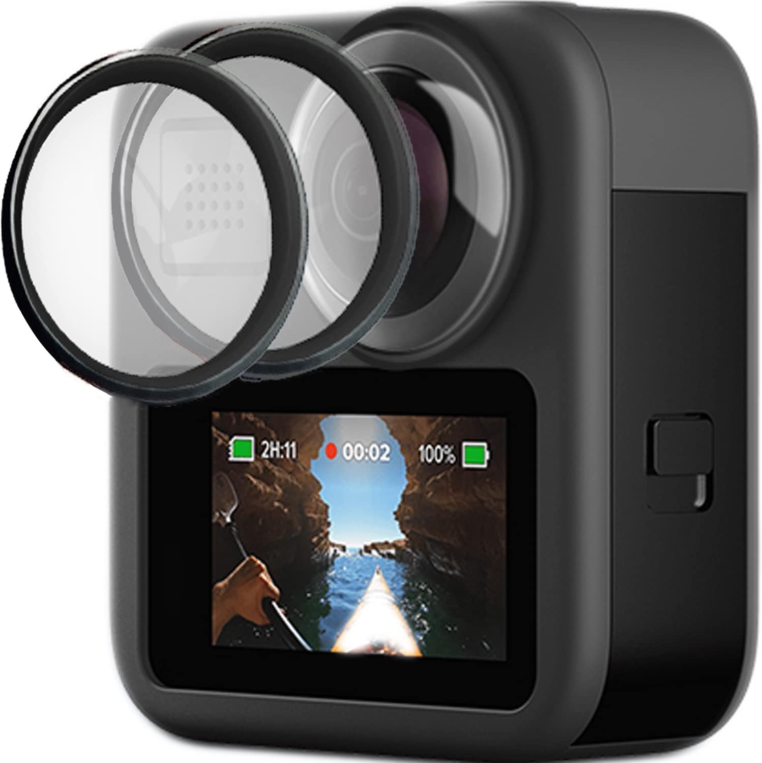 ?2 Pcs? Fitstill Lens Cover For Go Pro Max Action Camera Lens Protector Kit, Sticky Lens Guards Protection For Camera, Go Pro Ma