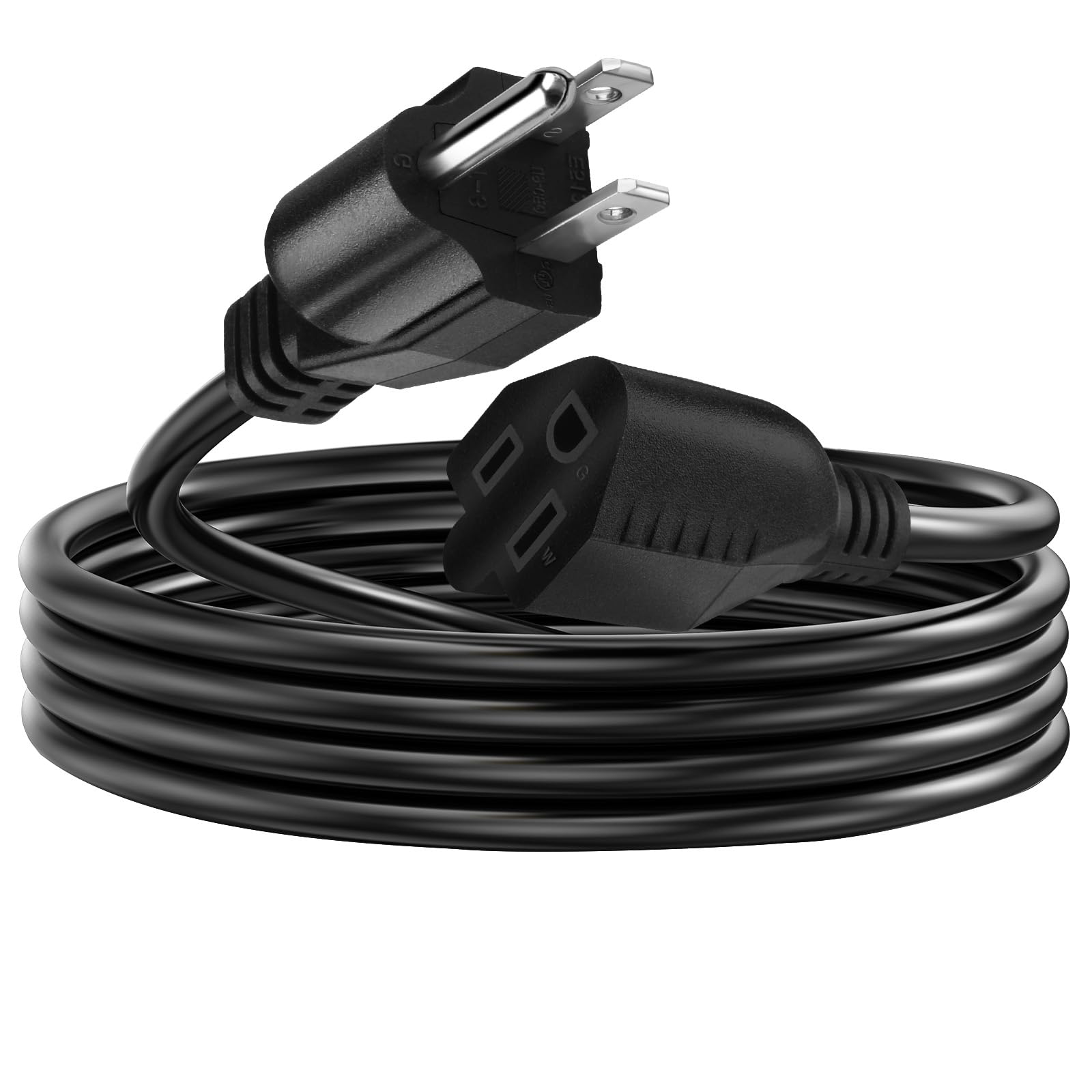 Short Power Extension Cord,16Awg/13A,Outlet Saver, 3 Prong Male Plug To Female Socket Heavy Duty Power Extension Cable (6Ft/1.8M