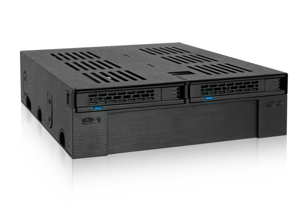 ICY DOCK 2 Bay 2.5 SAS/SATA HDD/SSD Mobile Rack + 3.5 Slot for External 5.25 Bay | ExpressCage MB322SPB