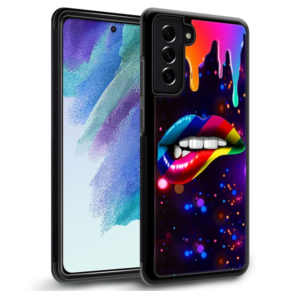 Daizag Compatible With Samsung Galaxy S22 Plus Case, Sexy Rainbow Lips For Man Woman, All Round Protection Shockproof Anti Scrat