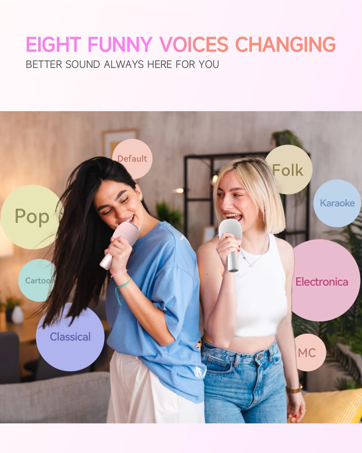 Wireless Bluetooth Karaoke Microphone, 5 In 1 Portable Handheld Mic Speaker With Dynamic Lights, Karaoke Microfono For Car Trave