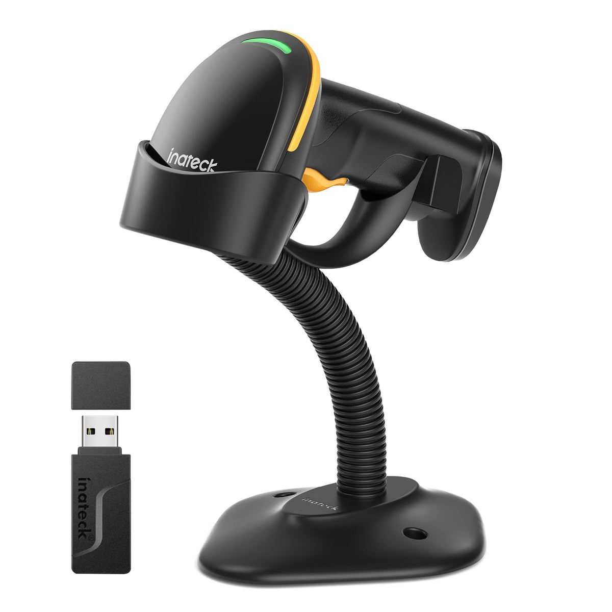 Inateck 2D Barcode Scanner Black 2.4G Bluetooth Wired 2600mAh ...