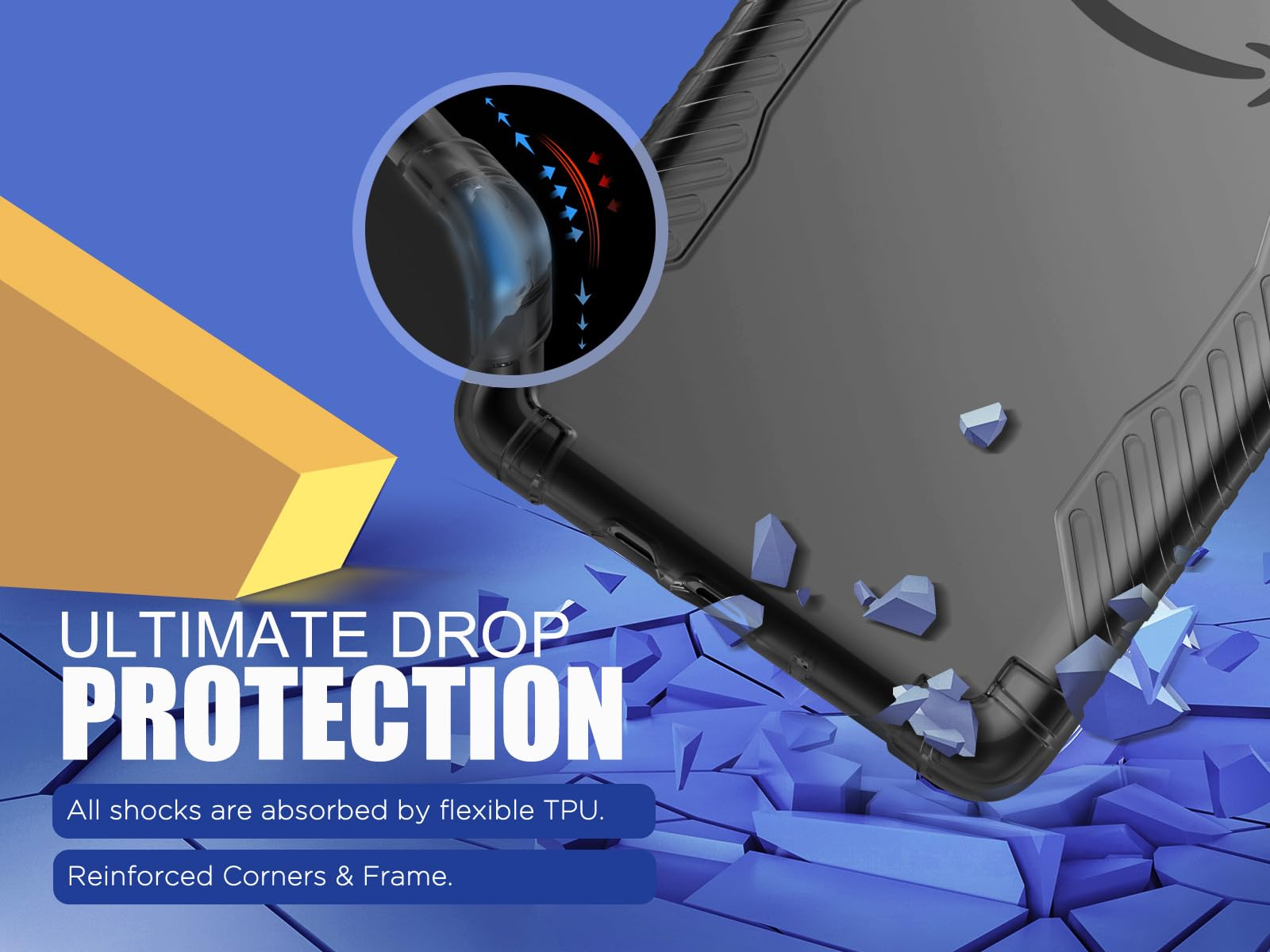 MoKo Case for 6' All New Kindle (11th Generation 2024/2022 Release), Hand Strap Case Ultra Slim Transparent Soft Flexible TPU Skin Bumper Back Cover Shell, Black