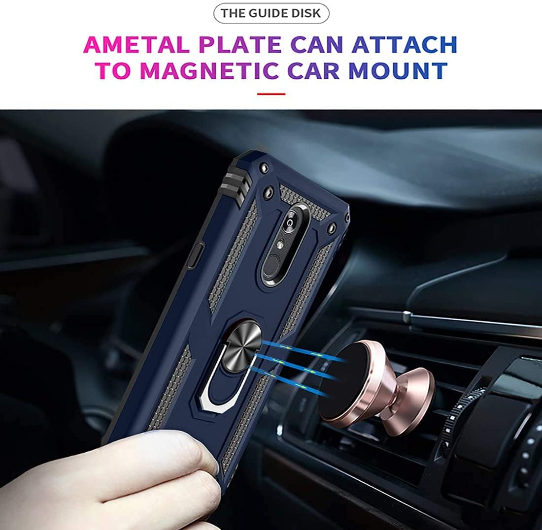 Tjs Phone Case Compatible With Lg Stylo 5/Stylo 5 Plus/Stylo 5V/Stylo 5X, Defender Metal Ring Magnetic Support Kickstand Heavy D