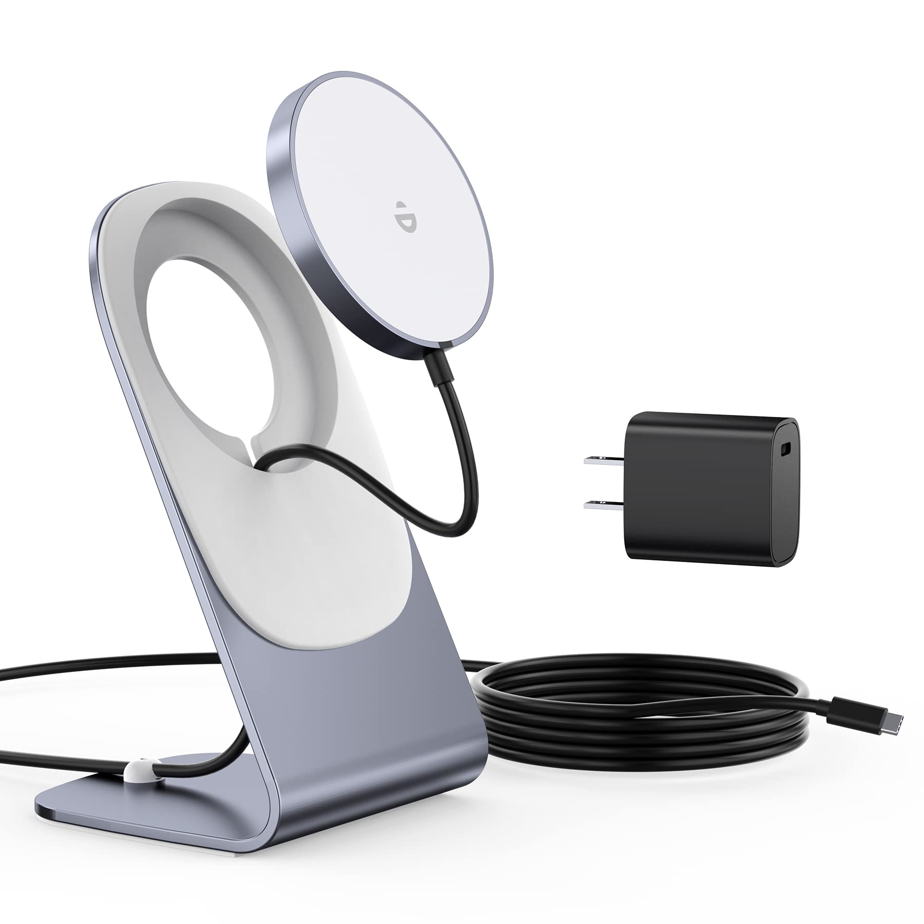 Kabysio Wireless Charger, Mag Safe Charger+20W Usb C Adapter, Fast Wireless Charging Stand/Pad With 5Ft Cable For Iphone 15/14/1