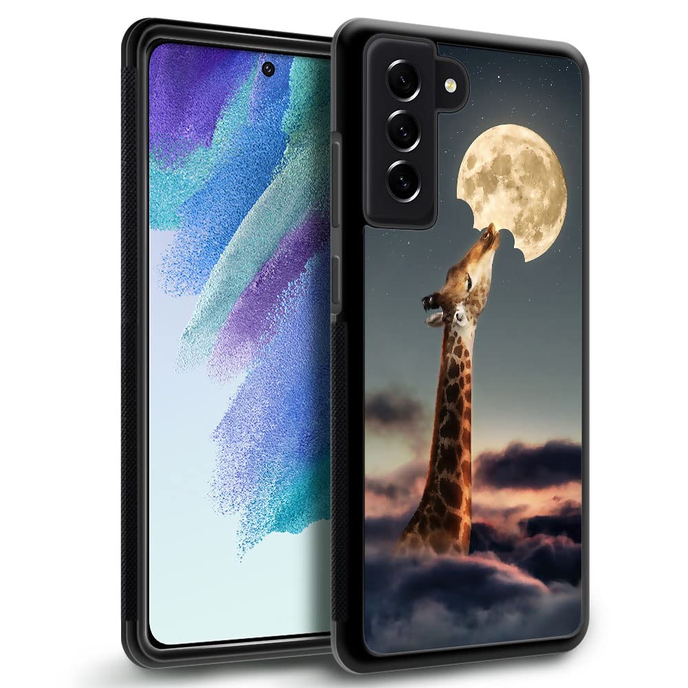ZHEGAILIAN Samsung Galaxy S23 Phone Case Shockproof Non-Slip TPU PC Giraffes Eat The Moon 6.1 inch