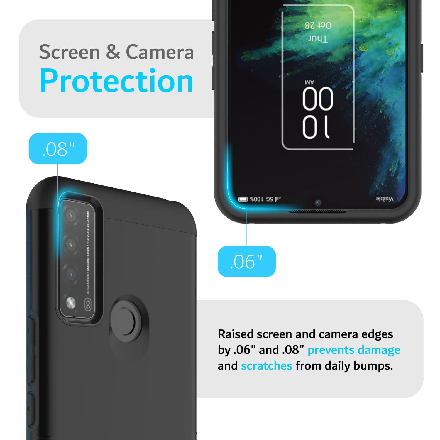 Tudia Dualshield Compatible For Alcatel Tcl 4X 5G (T601Dl) / Tcl 20 A 5G Case, [Merge] Shockproof Military Grade Dual Layer Heav