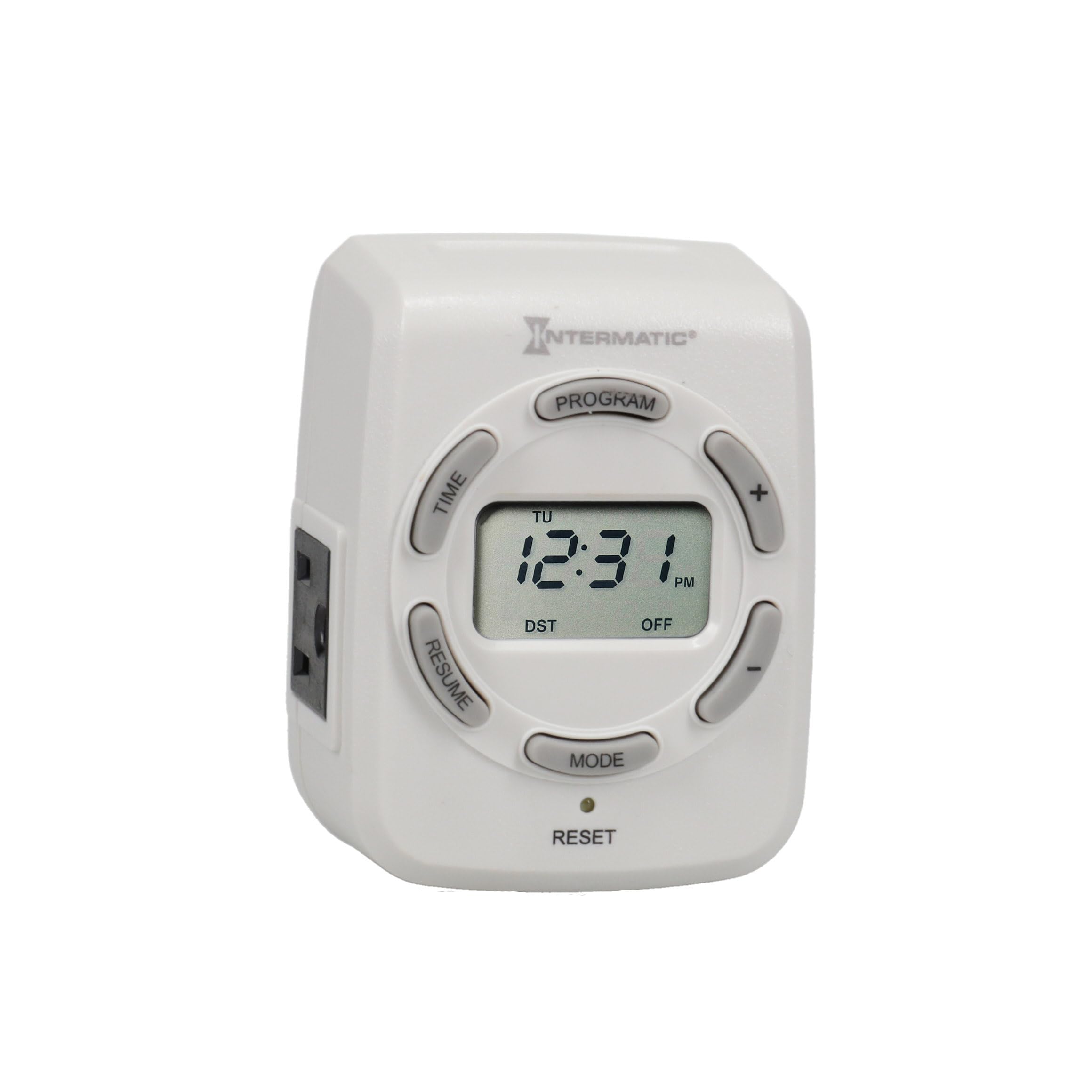 Intermatic Dt122K 15 Amp Digital Indoor Timer   7 Day Programming & Dual Outlets   Astronomic Feature With Automatic Dst Adjustm