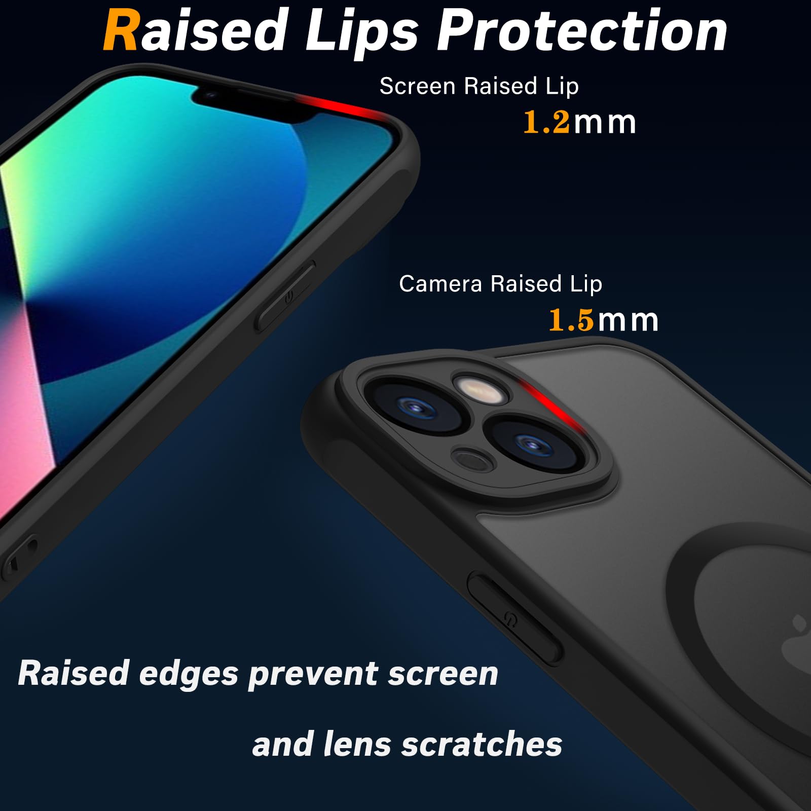 Pinlisheng Magnetic For Iphone 13 Case,Compatible With Magsafe,Military Grade Drop Tested, Shockproof Matte Translucent Hard Bac