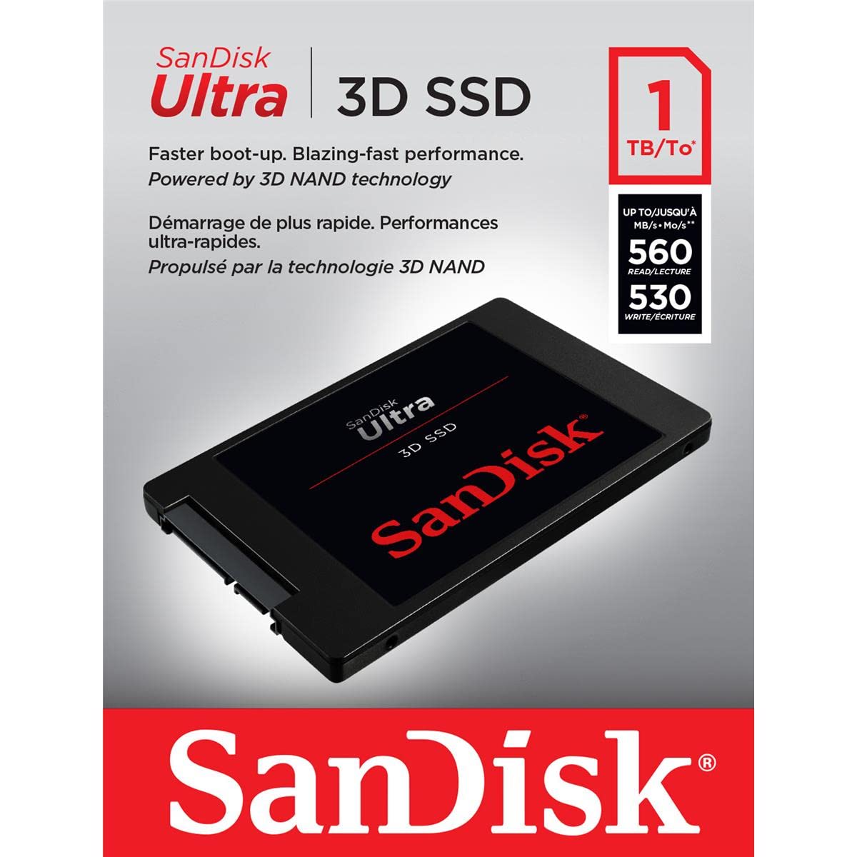 Sandisk Ultra 3D Nand 1Tb Internal Ssd   Sata Iii 6 Gb/S, 2.5''/7Mm, Up To 560 Mb/S   Sdssdh3 1T00 G25