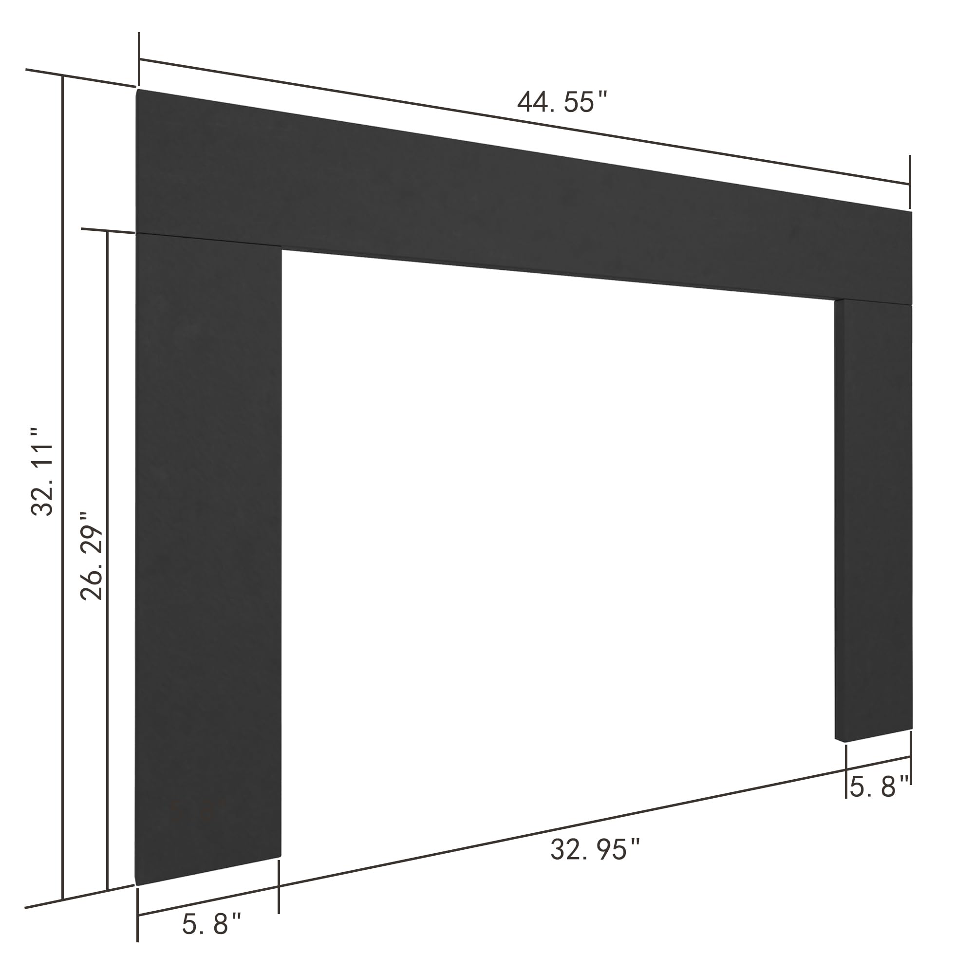 Kentsky Trim Kit For 35.6'' W X 27.5'' H Electric Fireplace Inserts
