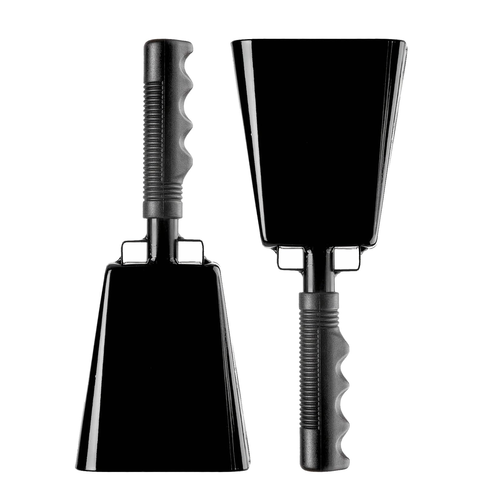 Steel Cowbell With Handle 8 Inch Cow Bells Noise Makers, 2 Pack Large Cowbells For Sporting Events, Hand Percussion Cowbells Che