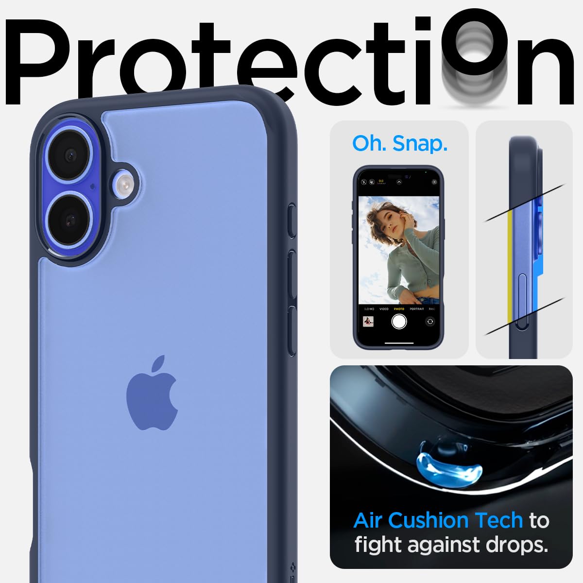 Spigen Ultra Hybrid Designed For Iphone 16 Case [Not Compatible With Magsafe], [Anti Yellowing], [Military Grade Protection]   N