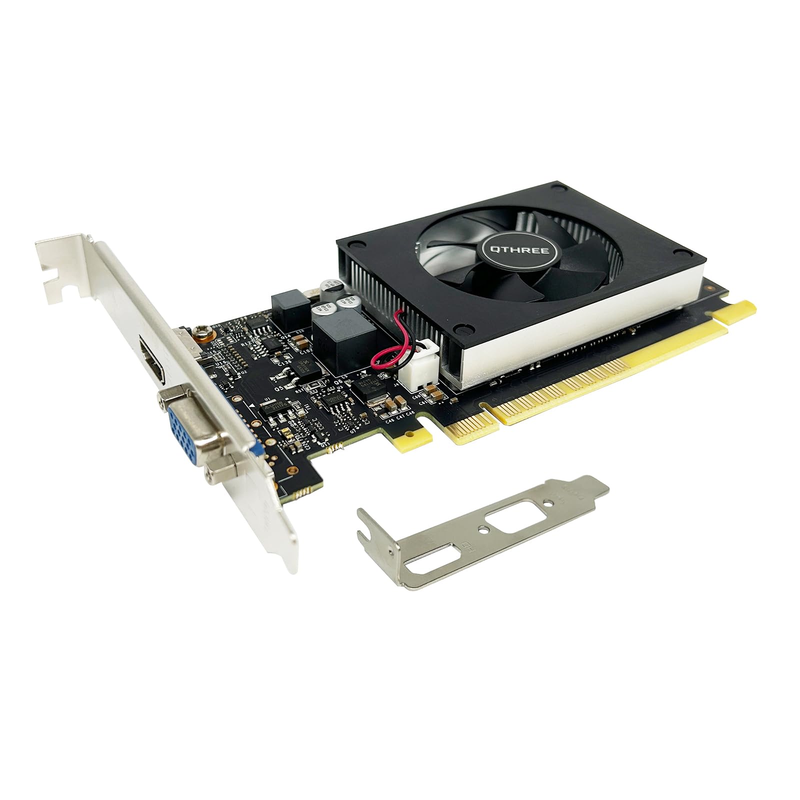 Qthree Nvidia Gt 710 Graphics Card,2Gb,Drr3,64 Bit,Vga,Hdmi,Pc Video Card,Low Profile Computer Gpu,Pci Express 2.0 X8,Hdcp Suppo