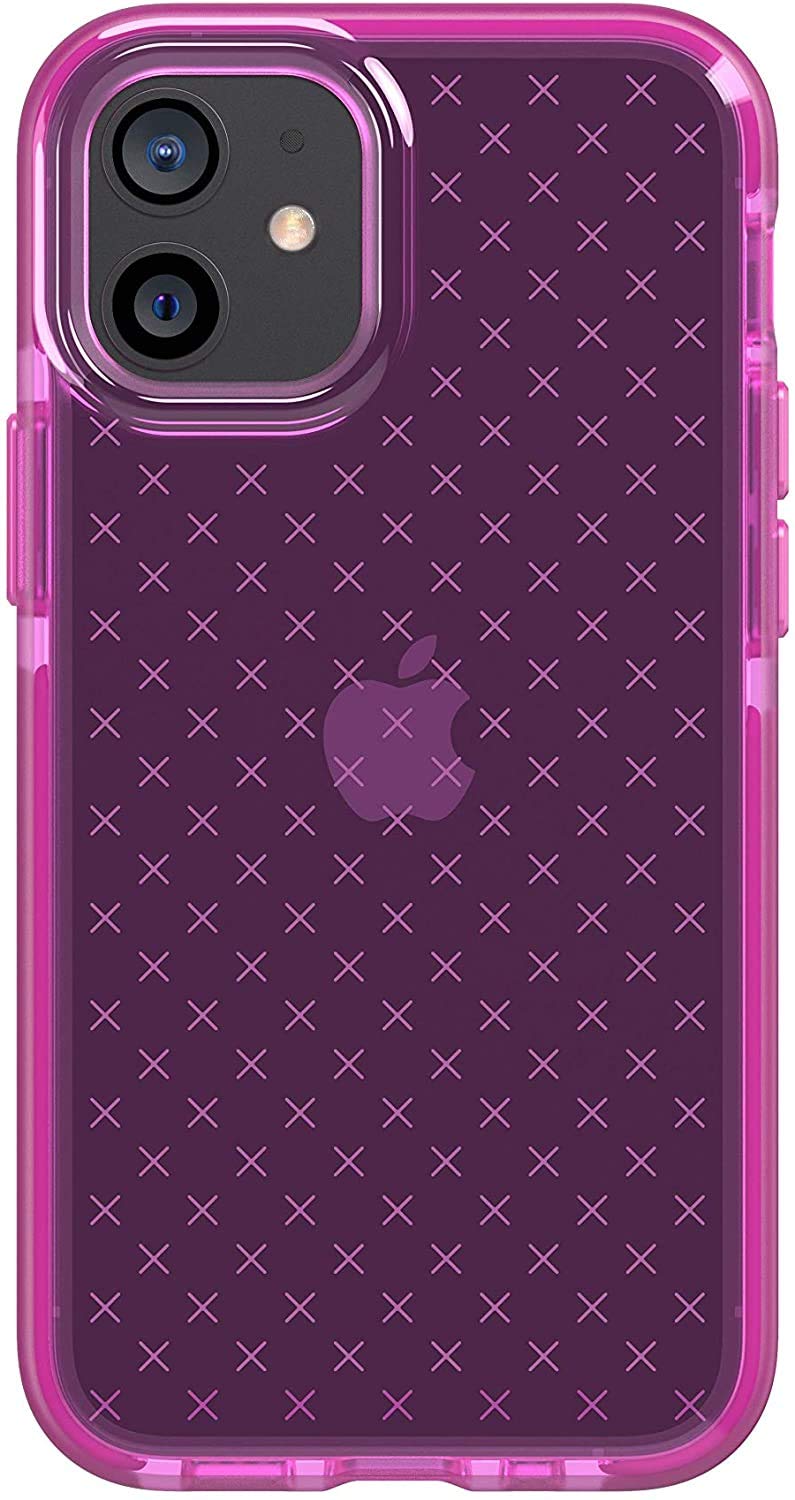tech21 Evo Check Phone Case for Apple iPhone 12 Mini 5G with 12 ft. Drop Protection, Mystical Fuchsia