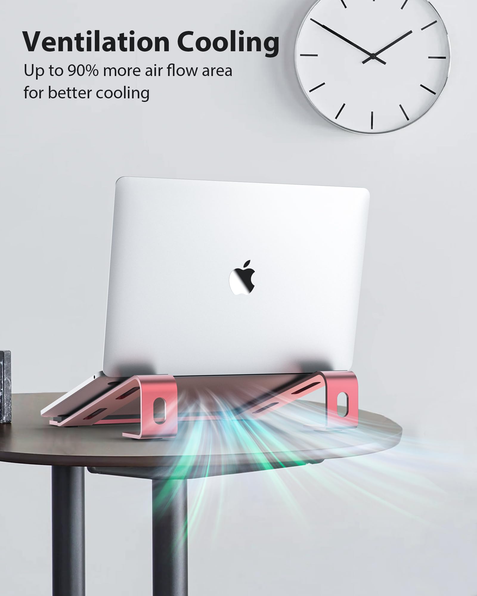 Pink Laptop Stand For Desk,Laptop Stand With Wrist Support,Computer Stand For Laptop,Ventilated Ergonomic Laptop Stand With Wris