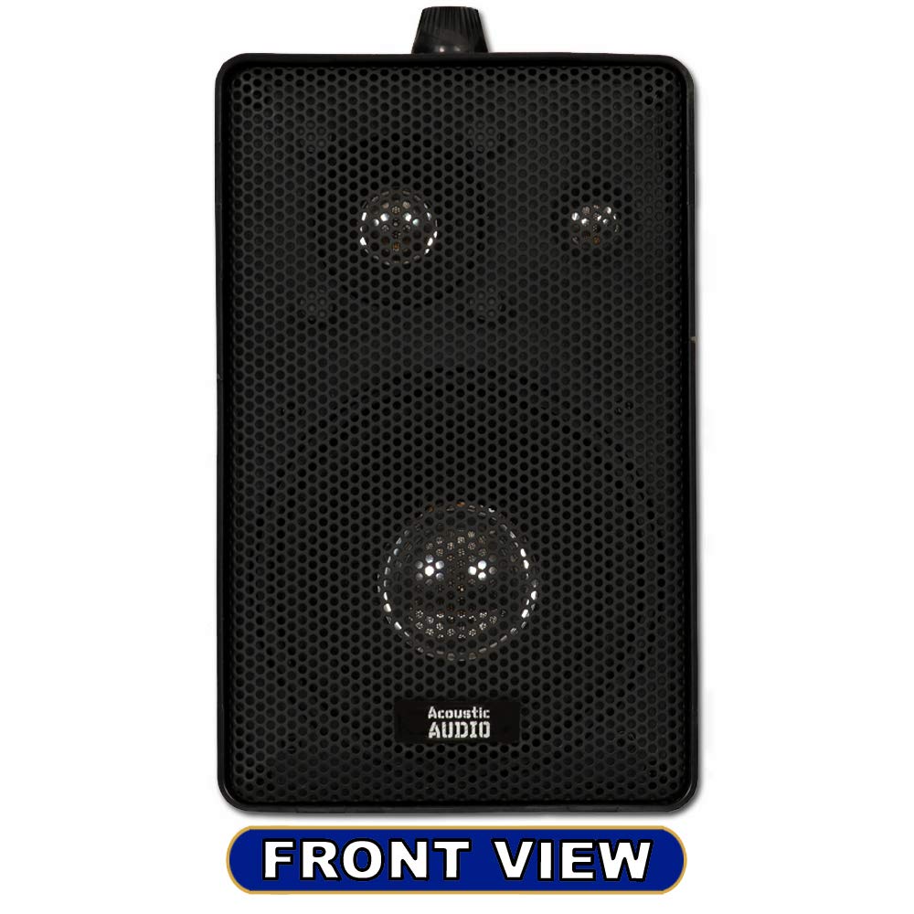 Acoustic Audio 251B Indoor Outdoor 3 Way Speakers 1600 Watt Black 4 Pair Pack 251B 4Pr