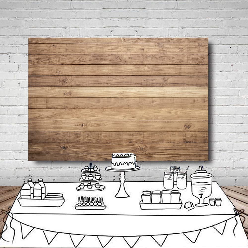 Lywygg 8X8Ft Wooden Backdrop Baby Shower Backdrops Party Decorations Backdrops Props For Studio For Photographers Retro Wood Wal