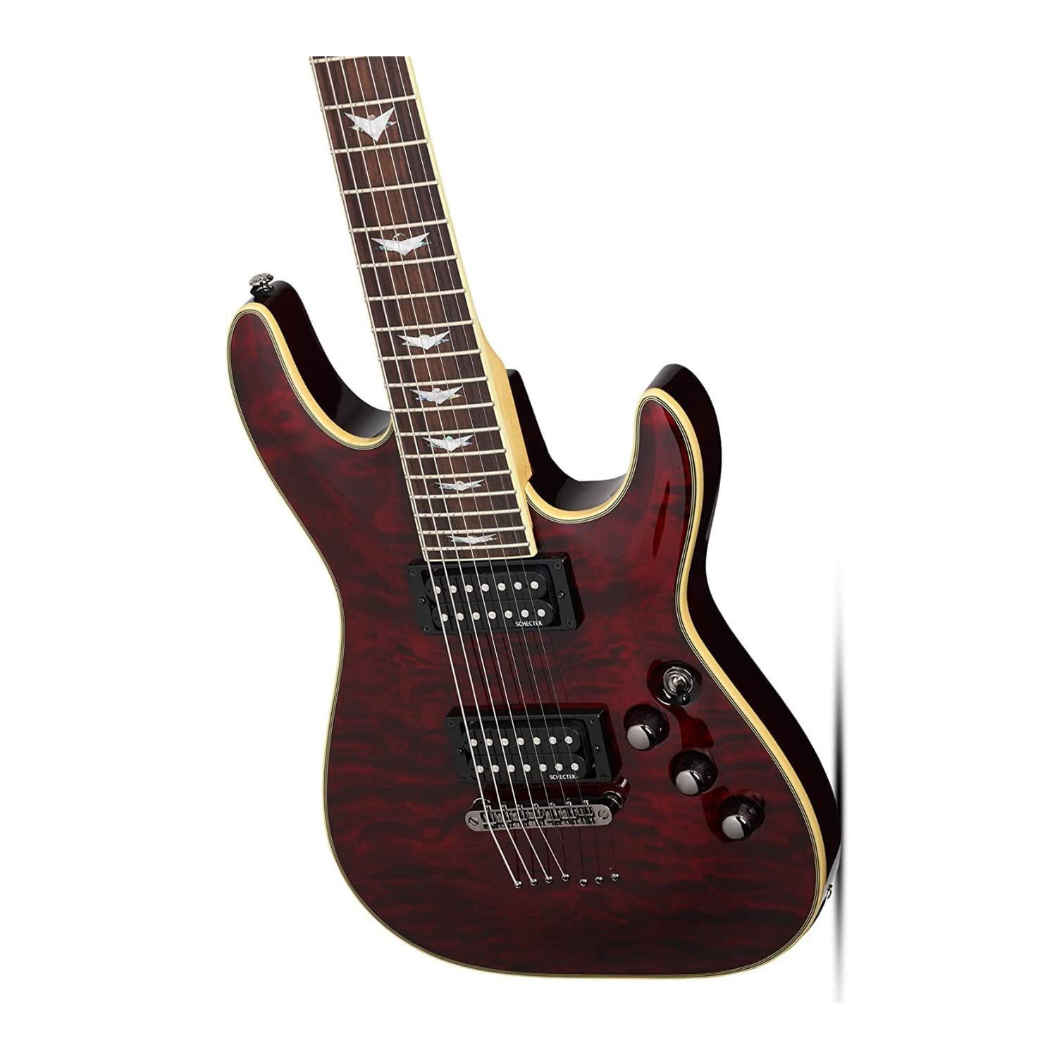 Schecter Omen Extreme 7 Electric Guitar   Black Cherry