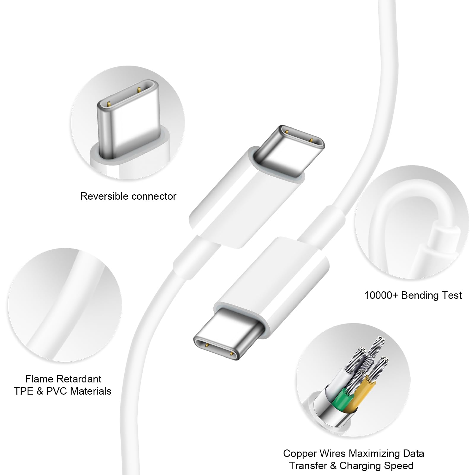 Charger For Iphone 15 Charger Usb C Charger Block 30W Type C Charger Ipad Pro Charger 2 Pack 6Ft Cord For Iphone 15/15 Plus/15 P